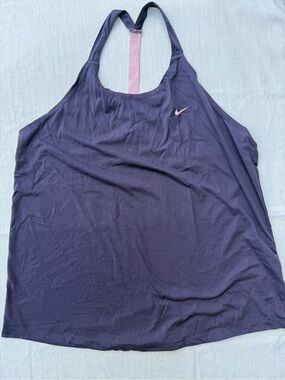 Nike Dark Purple Racerback Tank with Pink Swoosh